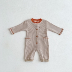 Infant Baby Solid Color Waffle Fabric Quality Romper Jumpsuit Wholesale