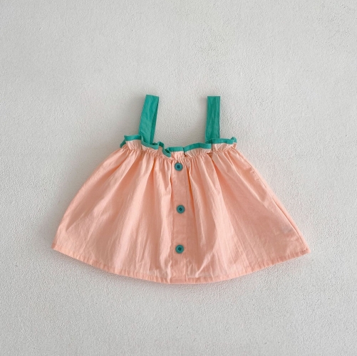 Infant Baby Colorblock Design Sling Tops With Solid Shorts Sets Wholesale