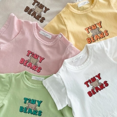 Infant Baby Letter Print Cotton Short-Sleeved Summer T-shirt Wholesale