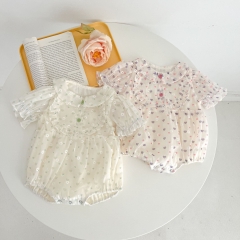 Infant Baby Girls Short-sleeved Gauze Skirt Onesie Wholesale