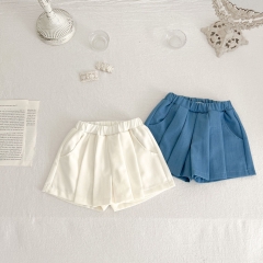 Infant Baby Girls Solid Denim Culottes Wholesale