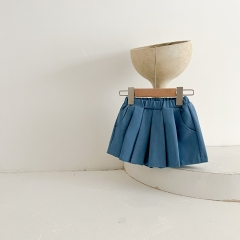 Infant Baby Girls Solid Denim Culottes Wholesale