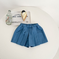 Infant Baby Girls Solid Denim Culottes Wholesale