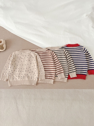 2023 New Autumn Infant Baby Unisex Round Collar Knitting Long-sleeved Wholesale