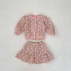 Infant Baby Girls Knitted Twist Sweater Combo Short Skirt In Sets Wholesale