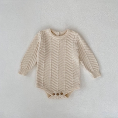 2023 New Arrival Infant Baby Round Collar Knitted Sweaters One Piece Wholesale
