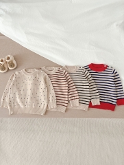 2023 New Autumn Infant Baby Unisex Round Collar Knitting Long-sleeved Wholesale