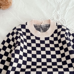 Infant Baby Unisex Black And White Plaid Long-sleeved Top Combo Short Pants In Sets Wholesale Infant Baby Unisex Black And White Plaid Long-sleeved Top Combo Short Pants In Sets Wholesale