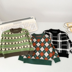 2023 New Autumn Infant Baby Boys 3 Difference Kinds Round Collar Knitting Long-sleeved Wholesale