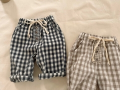 Baby Boys All Over Print 100% Cotton Pants Baby Grid Pants Wholesale