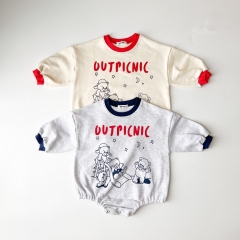 Infant Baby Boys Little Bears Front Round Collar Long-sleeved Wholesale