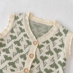 2023 Baby Unisex Ins Hollow-out Solid Knitting Vest Wholesale