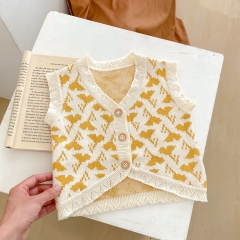 2023 Baby Unisex Ins Hollow-out Solid Knitting Vest Wholesale