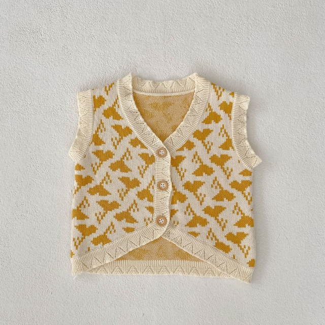 2023 Baby Unisex Ins Hollow-out Solid Knitting Vest Wholesale