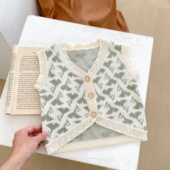 2023 Baby Unisex Ins Hollow-out Solid Knitting Vest Wholesale