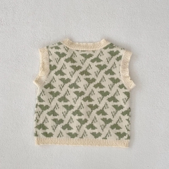 2023 Baby Unisex Ins Hollow-out Solid Knitting Vest Wholesale