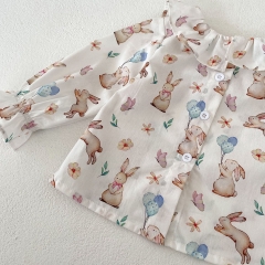 2023 Baby Girls Rabbit Design Shirt Combo Corduroy Romper In Sets Wholesale 2023 Baby Girls Rabbit Design Shirt Combo Corduroy Romper In Sets Wholesale