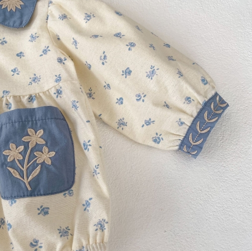 2023 In New Autumn Baby Girls Embroidery Jacquard Long Sleeve One Piece Wholesale