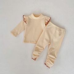 2023 New Autumn Infant Baby Girl 2 Colors Pullover Combo Long Pants In Sets Wholesale