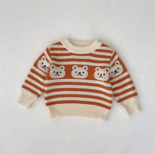 Infant Baby Unisex Bear Head Knitted Twist Sweater Combo Long Pants In Sets Wholesale