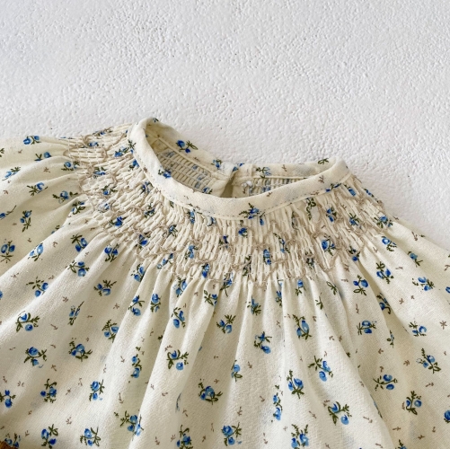 2023 In New Autumn Baby Girls Jacquard Print With 2 Pockets Long Sleeve One Piece Wholesale