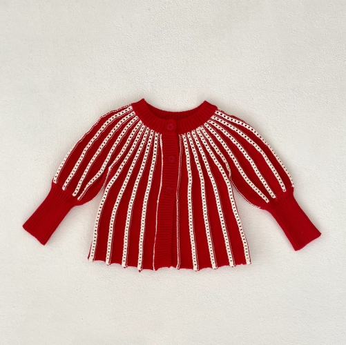 Infant Baby Girls Stripe Knitting Coat Combo Short Pant In Sets Wholesale