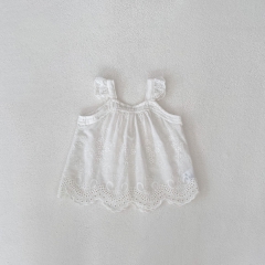 2024 Infant Baby Girls Laces Crewneck Sleeveless Tops With Shorts Sets In Summer Wholesale 2024 Infant Baby Girls Laces Crewneck Sleeveless Tops With Shorts Sets In Summer Wholesale