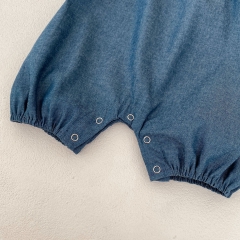 New Arrivals Infant Baby Girls Cowboy Crewneck Sleeveless One Piece In Summer Wholesale New Arrivals Infant Baby Girls Cowboy Crewneck Sleeveless One Piece In Summer Wholesale