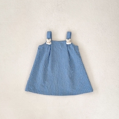 Ins 2024 In Summer Baby Girls 0-3Y Rabbits Cartoon Grid Dress Wholesale