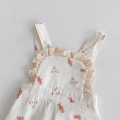 New Spring Ins Infant Baby Girls Laces Undershirt Combo Cartoons Overalls In Sets Wholesale New Spring Ins Infant Baby Girls Laces Undershirt Combo Cartoons Overalls In Sets Wholesale