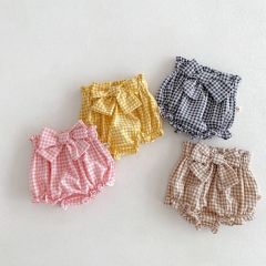 2024 New Arrivals In Summer Infant Baby Girls Grid Short Pants Wholesale