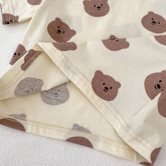 2024 New Summer Baby Unisex Little Bear Jumpsuit Combo T-shirt Sets Wholesale