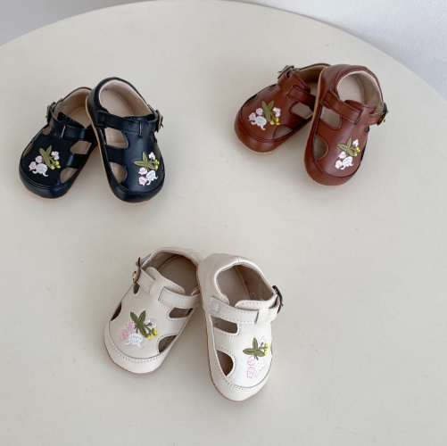 2024 New Summer Infant Baby Girls Jacquard Embroidery Slip-resistant Shoes Wholesale