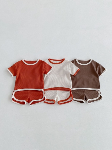 2024 New Summer Infant Baby Girls 3 Colors Tops With Shorts Sets Wholesale