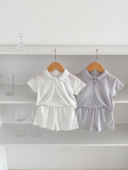 Infant Baby Unisex Solid Colors Tops With Shorts Sets Wholesale