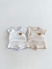 2024 Infant Baby Boy Little Bear Head Tops With Shorts Sets Wholesale