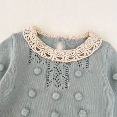 Ins 2024 New Autumn Baby Girls 3D Balls Attached and Hollow-out Design Pullover Knitwear Wholesale Ins 2024 New Autumn Baby Girls 3D Balls Attached and Hollow-out Design Pullover Knitwear Wholesale