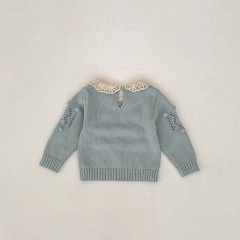 Ins 2024 New Autumn Baby Girls 3D Balls Attached and Hollow-out Design Pullover Knitwear Wholesale Ins 2024 New Autumn Baby Girls 3D Balls Attached and Hollow-out Design Pullover Knitwear Wholesale