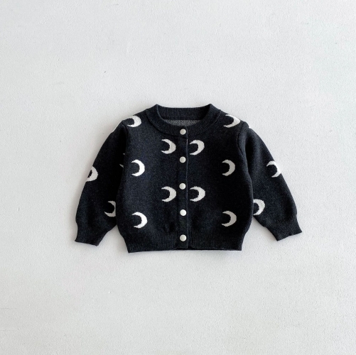 New Autumn Infant Baby Kids Unisex Cotton Moons Pattern Long Sleeves