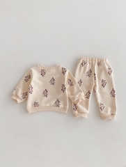 2024 Autumn Infant Baby Unisex Simple Pattern Long Sleeves Pullover With Pants Casual Sets Wholesale 2024 Autumn Infant Baby Unisex Simple Pattern Long Sleeves Pullover With Pants Casual Sets Wholesale