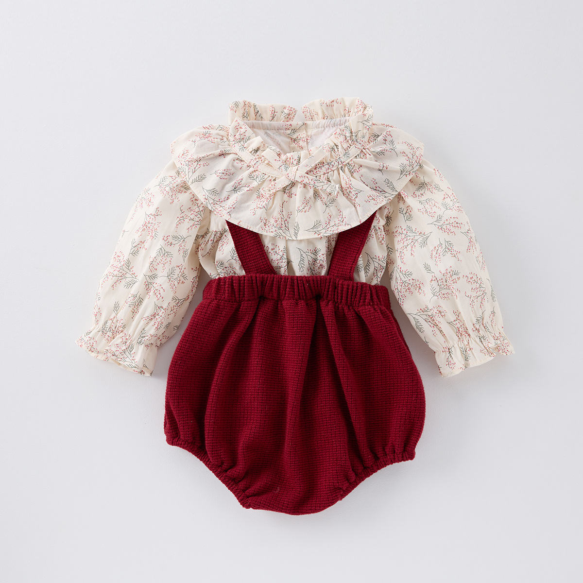 Summer Arrival Baby Girls Floral Pattern Sleeveless Strap Overalls