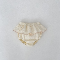 2025 Summer Infant Baby Girls Fly Sleeves Top Vest and Bloomers Sets Wholesale