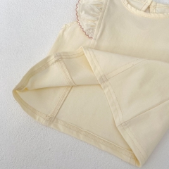 2025 Summer Infant Baby Girls Fly Sleeves Top Vest and Bloomers Sets Wholesale