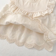 2025 Summer Infant Baby Girls Plain Sleeveless Top Dress With Bloomers Sets Wholesale