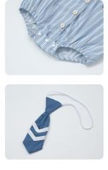 2025 Summer Infant Baby Kids Girls Striped Short Sleeves Rabbits Pattern Onesies Wholesale