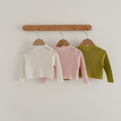 New Arrival Summer Baby Kids Girls Long Sleeves Hollow-out Pattern Thin Top Cardigan for Stylish Girls Wholesale