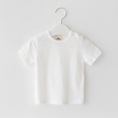 New Arrival Summer Baby Kids Unisex Short Sleeves Solid Color Top T-shirt for Stylish Girls Wholesale