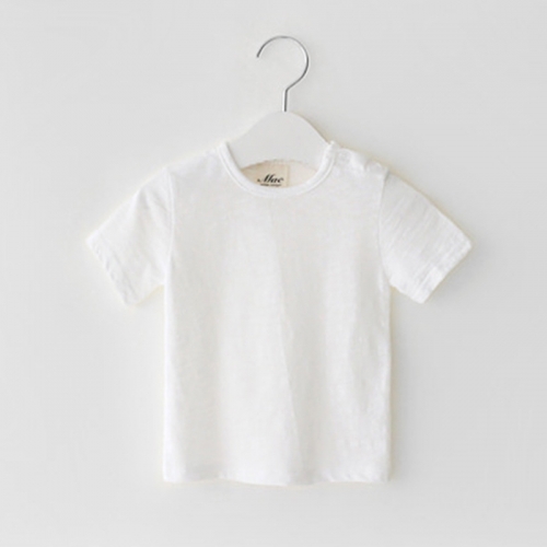 New Arrival Summer Baby Kids Unisex Short Sleeves Solid Color Top T-shirt for Stylish Girls Wholesale
