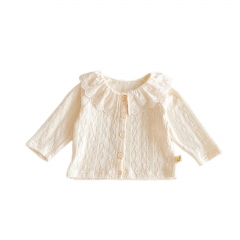 New Arrivals Autumn Baby Girls Long Sleeves Jacquard Pattern Top Wholesale