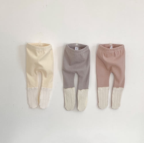 2025 Autumn Infant Baby Kids Unisex Sleeveless Color Patchwork Leggings Wholesale